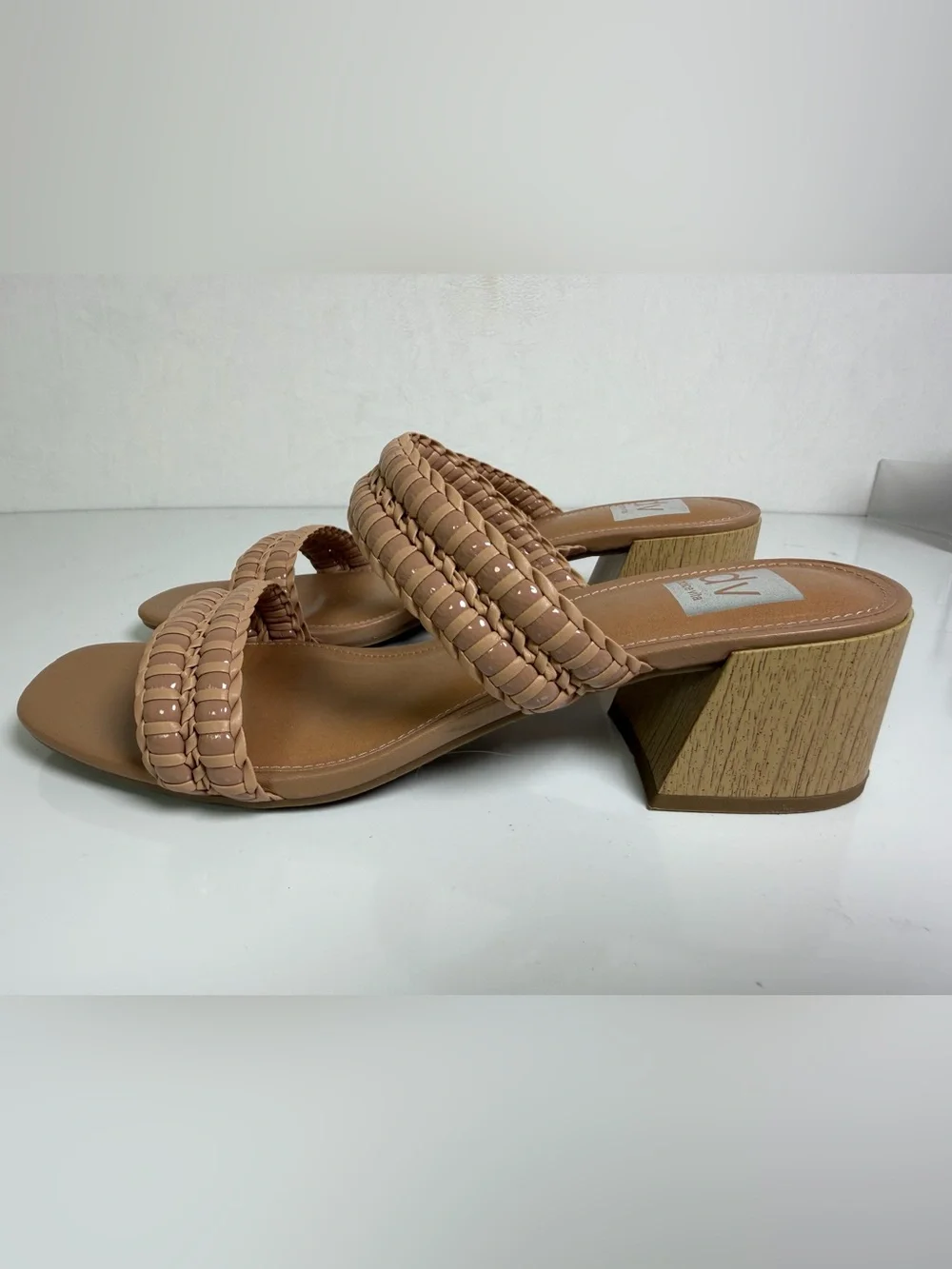 DV by Dolce Vita Santana Women’s Size 10 Tan Braided Block Heel Slide Sandals